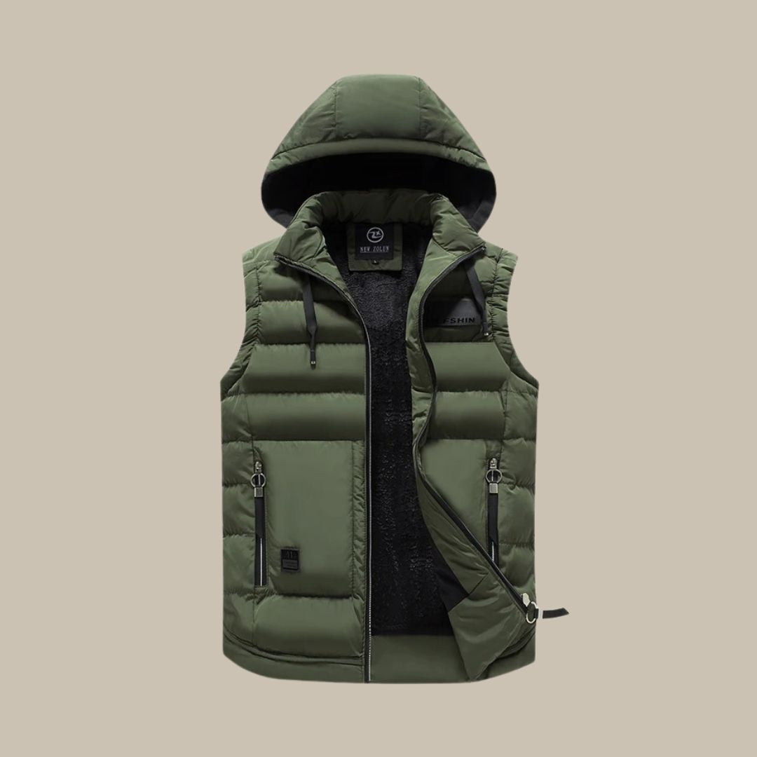 Gilet Matelassé Léger avec Capuche Amovible pour Femme