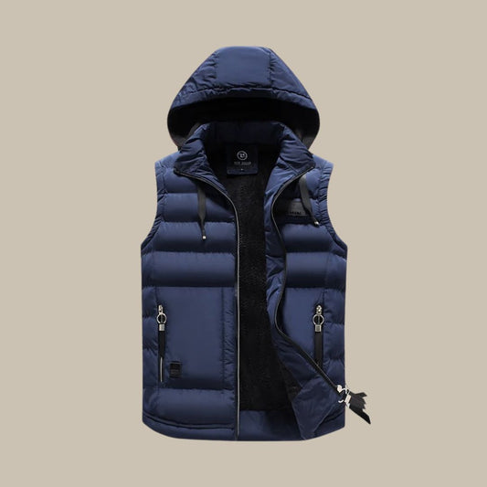 Gilet Matelassé Léger avec Capuche Amovible pour Femme