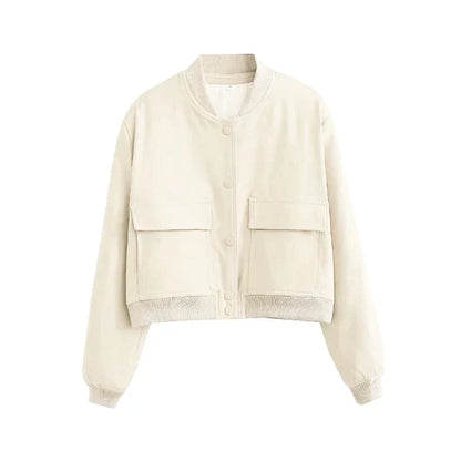 Women's Loose Fit Casual Bomber Jacket