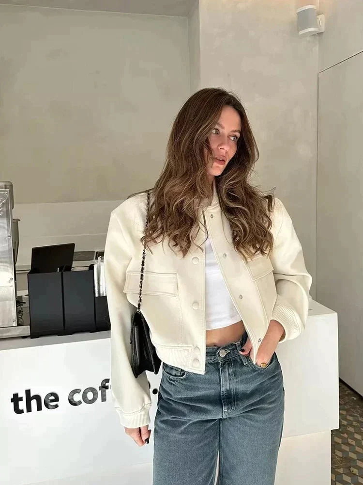 Women's Loose Fit Casual Bomber Jacket
