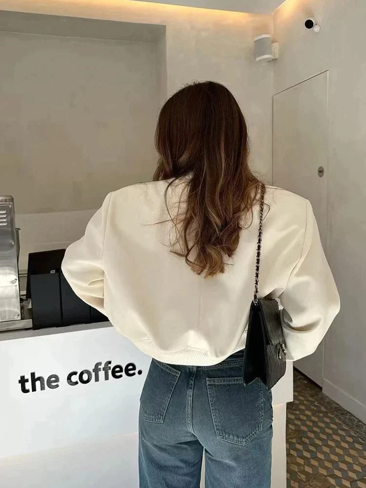 Women's Loose Fit Casual Bomber Jacket