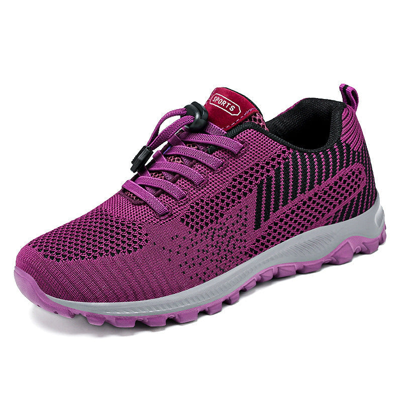 Women's Breathable Mesh Athletic Sneakers - Low, Lightweight, Lace-Up