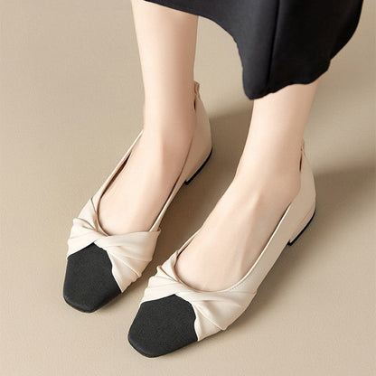 Women's Elegant Low Heel Shoes with Twist Detail