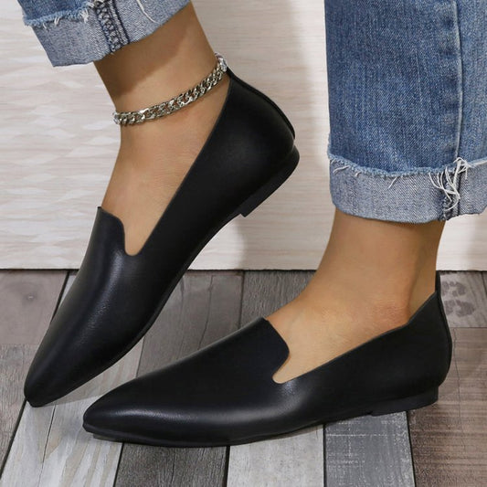 Women's Soft Material Pointed Toe Slip-on Flat Shoes