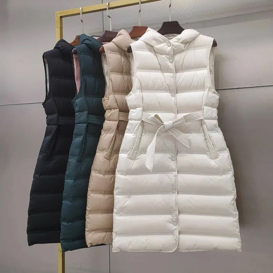 Gilet Doublé à Capuche Coupe Décontractée pour Femme, Idéal pour l’Hiver