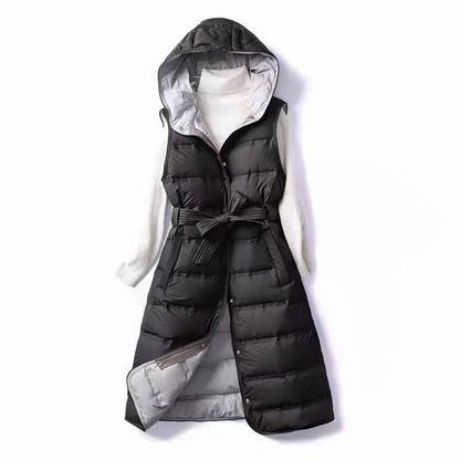Gilet Doublé à Capuche Coupe Décontractée pour Femme, Idéal pour l’Hiver