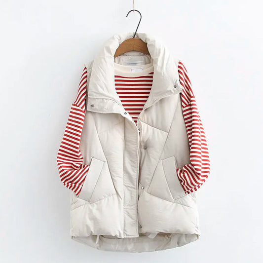 Gilet Doublé Motif Flocon Tokyo à Coupe Décontractée pour Femme