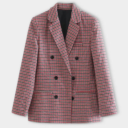 Women's Classic Blazer with Lapel Collar and Long Sleeves