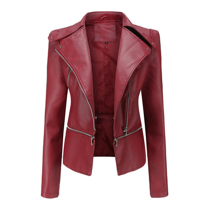 Isabelle Veste Biker Robuste en Similicuir
