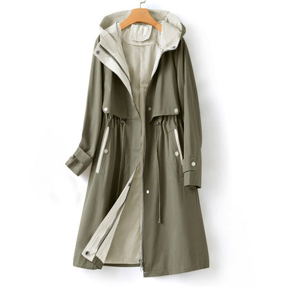 Coupe-Vent Cintré pour Femmes avec Taille Ajustable, Style Élégant