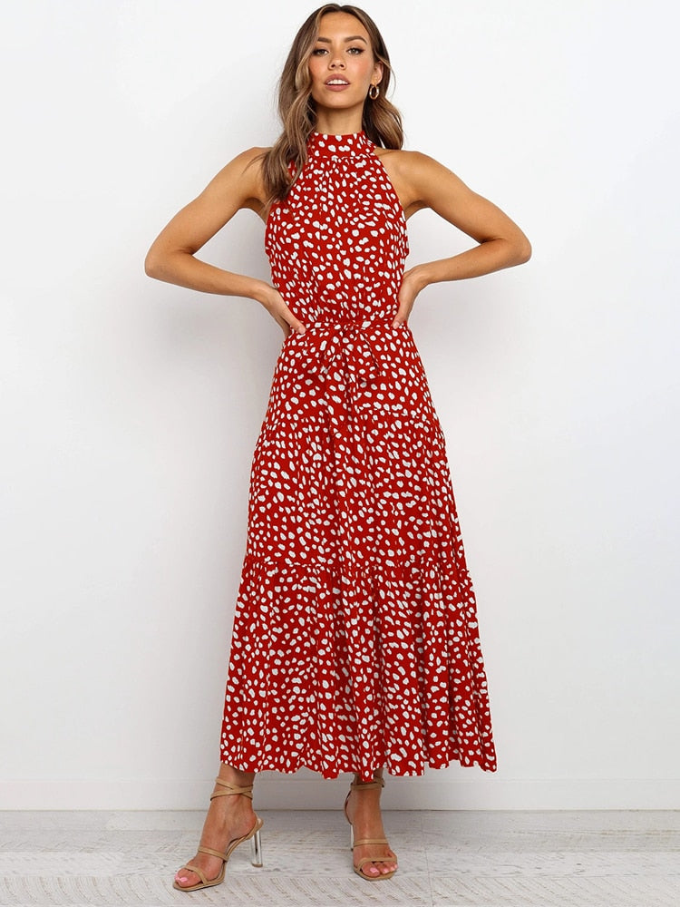 Maya Robe midi à Pois et Taille nouée
