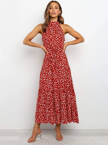 Maya Robe midi à Pois et Taille nouée
