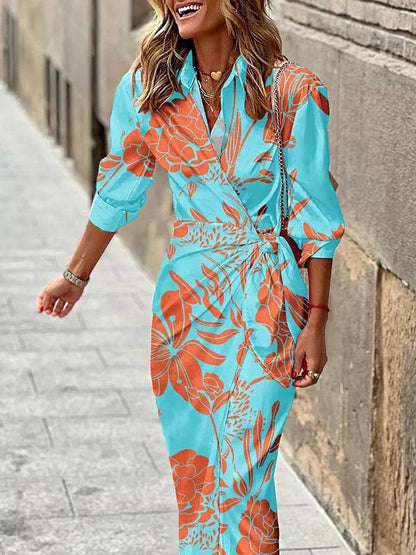 Robe Longue Porteefeuille à Rayures Légère Pour L’été