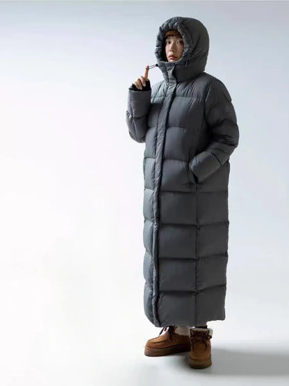 Femme Parka Hivernale Décontractée à Capuche Longue