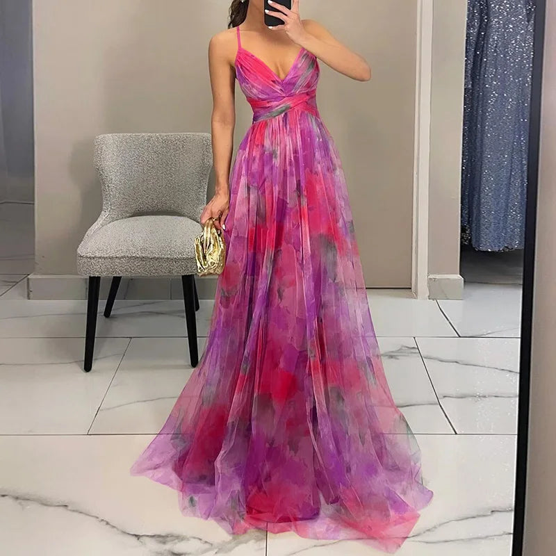 Women's Summer Floral Print Flowy Dress
