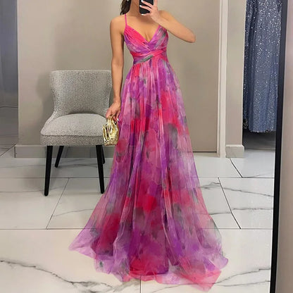 Women's Summer Floral Print Flowy Dress