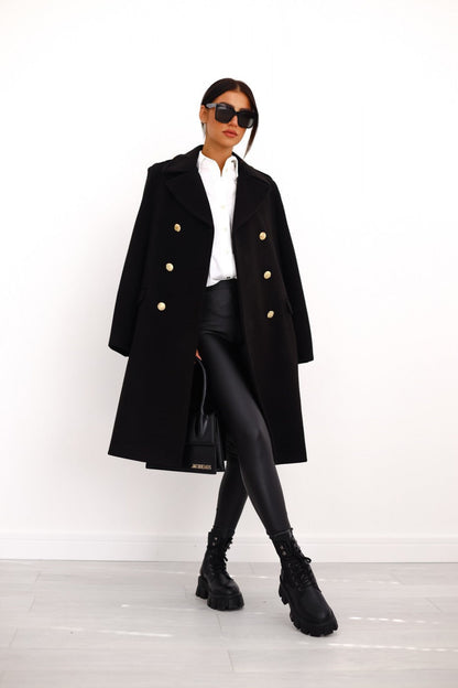 Veste Cintrée pour Femmes à Col Revers et Double Boutonnage, Manches Longues
