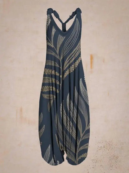 Pour femme - Combinaison bohème à col halter coupe ample style sarouel