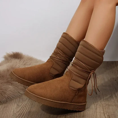 Women's Lace-Up Boots with Faux Fur Lining