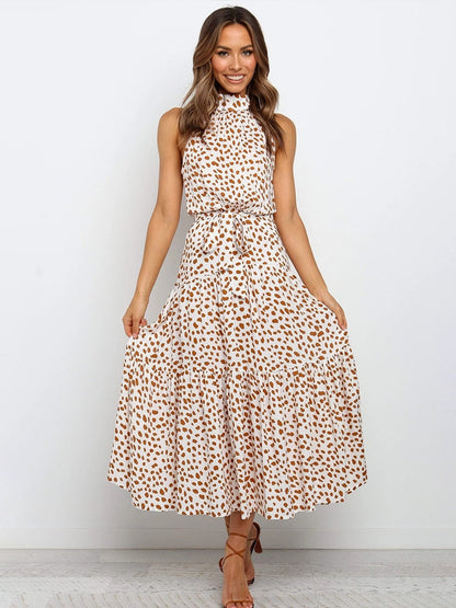 Maya Robe midi à Pois et Taille nouée