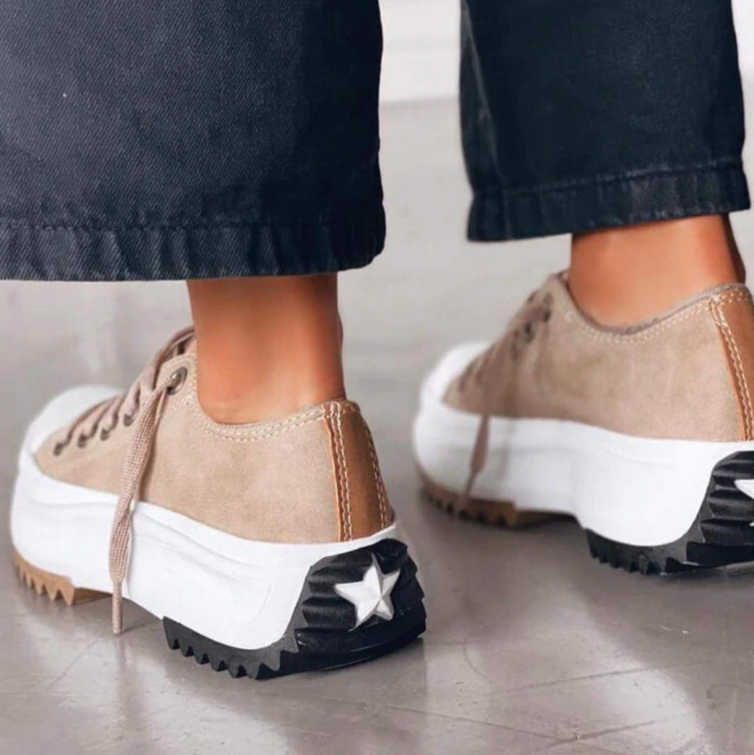 Stylish Women's Platform Sneakers - Chunky Sole, Trendy & Casual Design