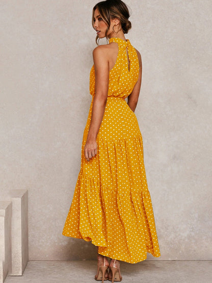 Maya Robe midi à Pois et Taille nouée