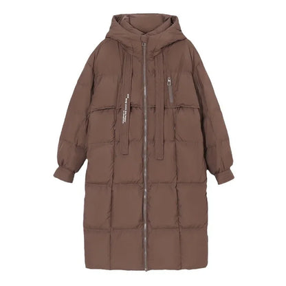 Femme Veste Parka Longue à Capuche pour l’Automne-Hiver