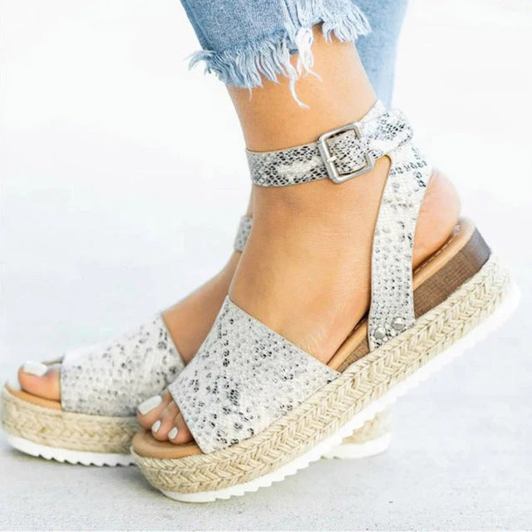 Sandales Plateformes pour Femmes – Semelle Espadrille et Bride Cheville Réglable