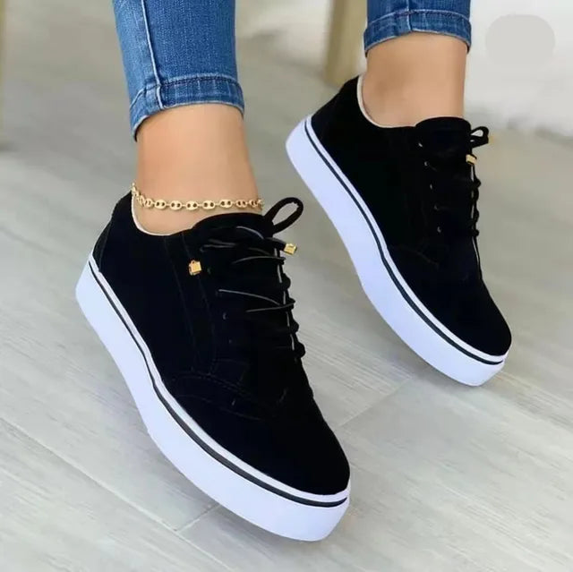 Women's Casual Lace-Up Sneakers – Stylish & Comfortable