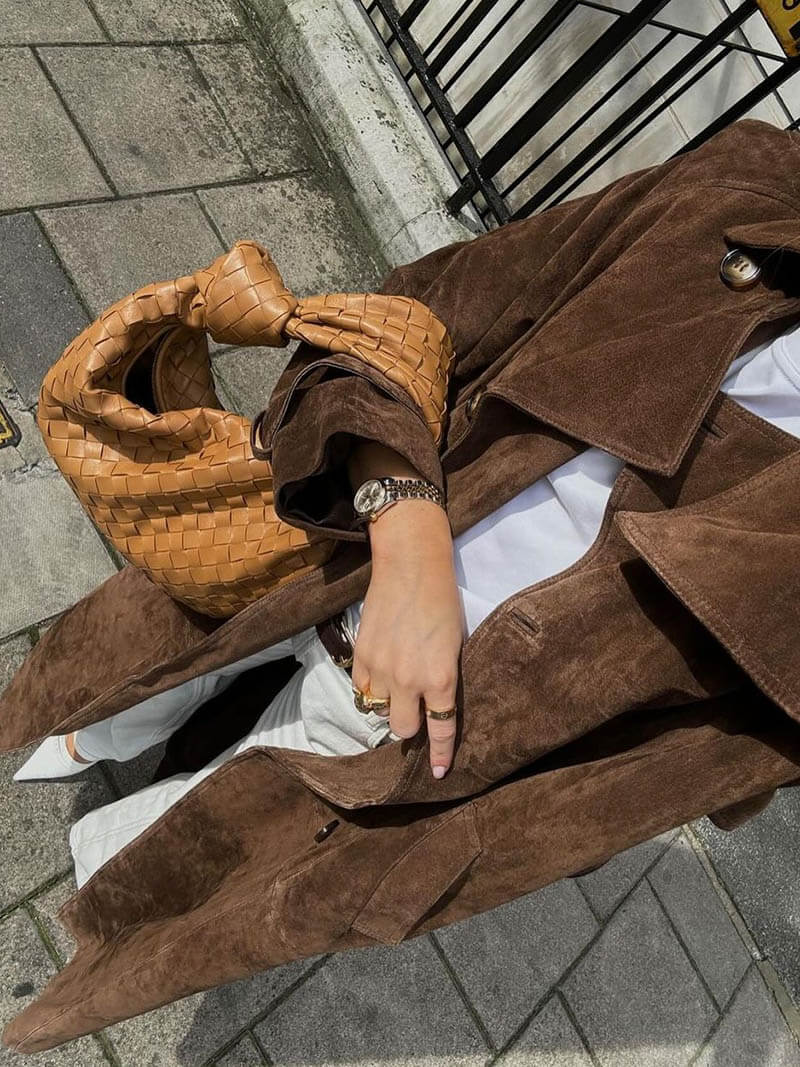 Trench Long Classique pour Femmes à Double Boutonnage et Ceinture Ajustable