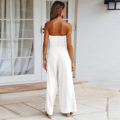 Pour femme - Combinaison bustier décontractée taille élastique