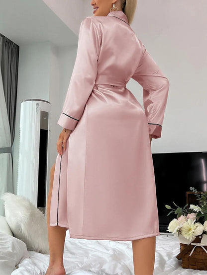 Kimono en Satin Doux pour Femmes – Peignoir Élégant et Léger