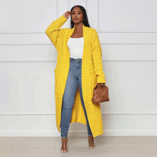 Women's Long Casual Jacket with a Flowing, Stylish Cut