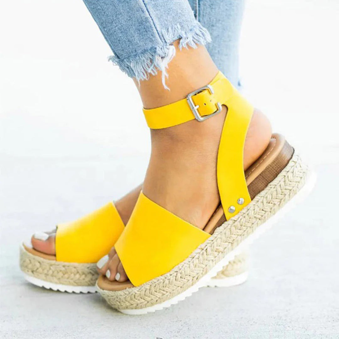 Sandales Plateformes pour Femmes – Semelle Espadrille et Bride Cheville Réglable
