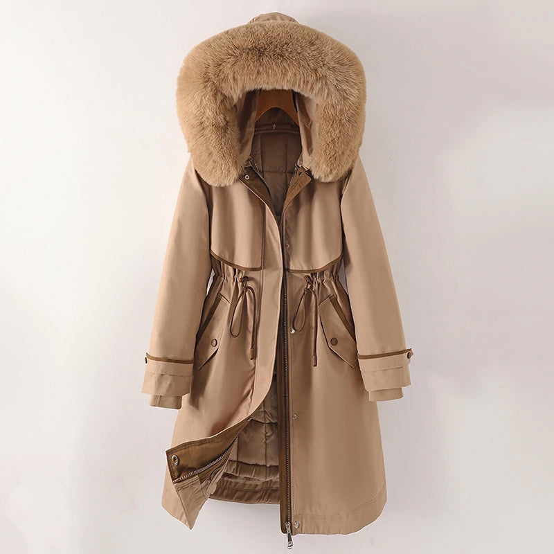 Femme Parka Doublée à Capuche pour un Hiver Tout Confort