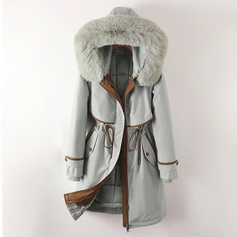Femme Parka Doublée à Capuche pour un Hiver Tout Confort