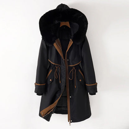 Femme Parka Doublée à Capuche pour un Hiver Tout Confort