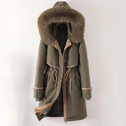 Femme Parka Doublée à Capuche pour un Hiver Tout Confort