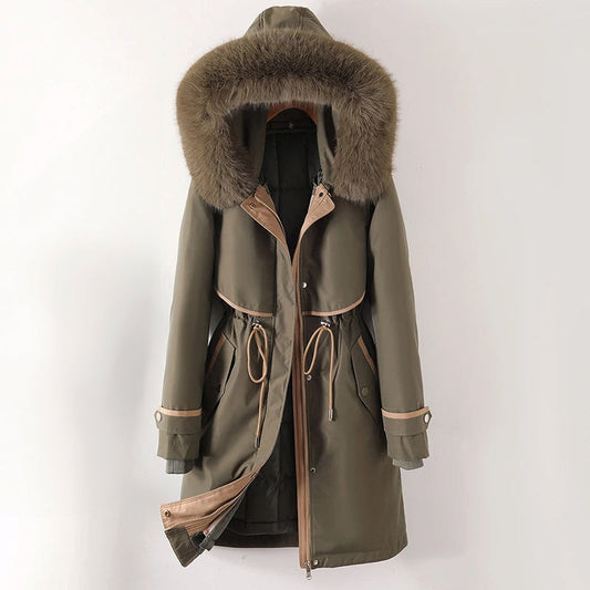 Femme Parka Doublée à Capuche pour un Hiver Tout Confort