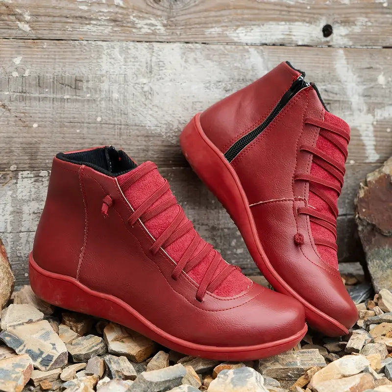 Chaussures Orthopédiques en Cuir avec Fermeture Zippée pour Femmes