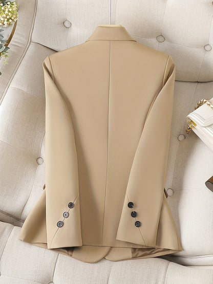 Women's Elegant Suit Jacket with One Button Closure