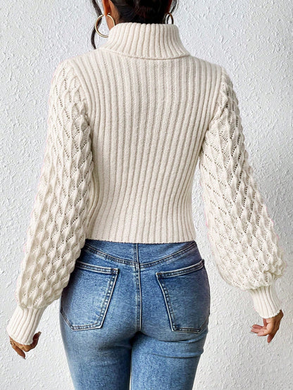 elegant turtleneck knit sweater for women Nushes