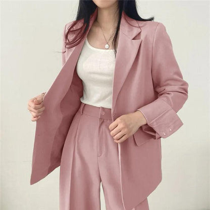 Women's Suit – Oversized Blazer and High Waisted Trousers – Slim Fit Casual Chic Style