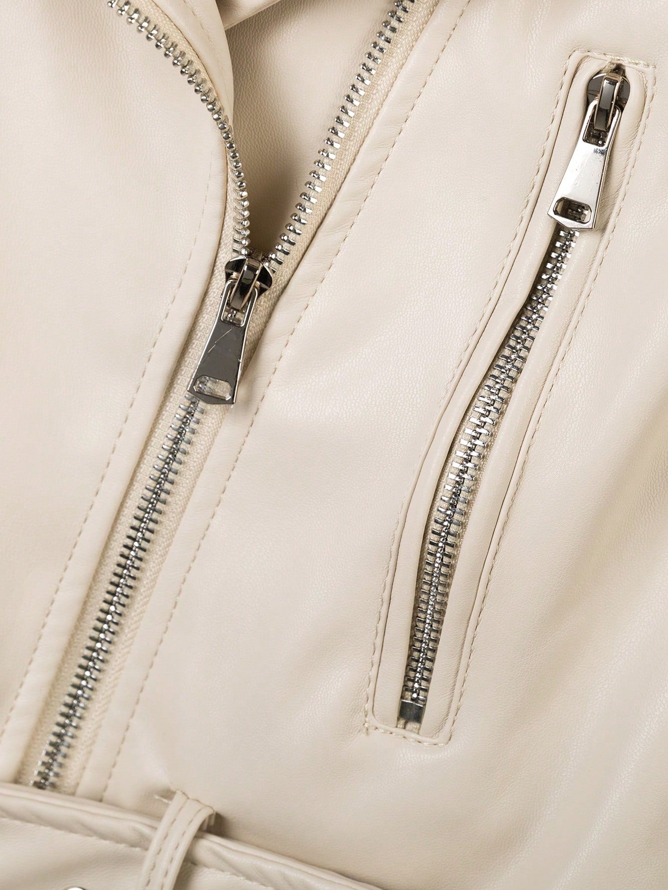 Women’s Street Moto Faux Leather Jacket – Cropped Zip Biker Coat