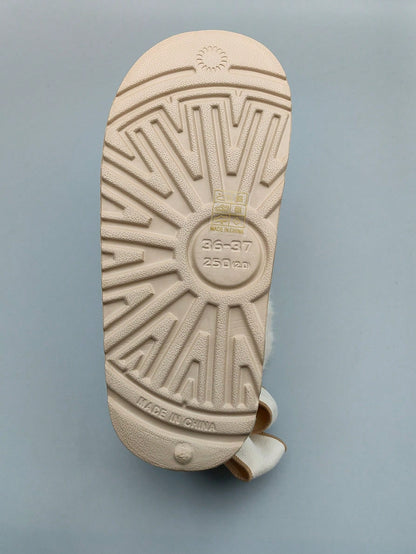 Women’s Warm Fur-Lined Thick Sole Slippers with Bow Decor – Cozy Winter Indoor Shoes