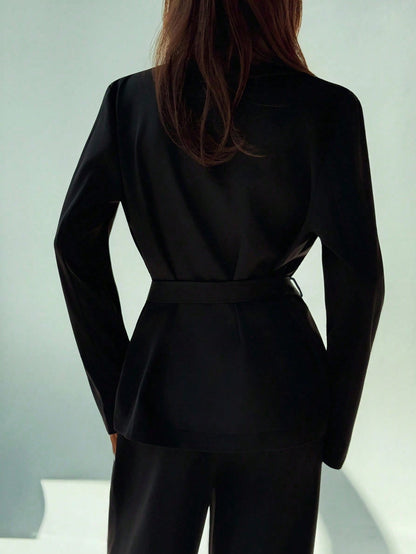 Formal office suit set with wide-leg trousers Nushes 