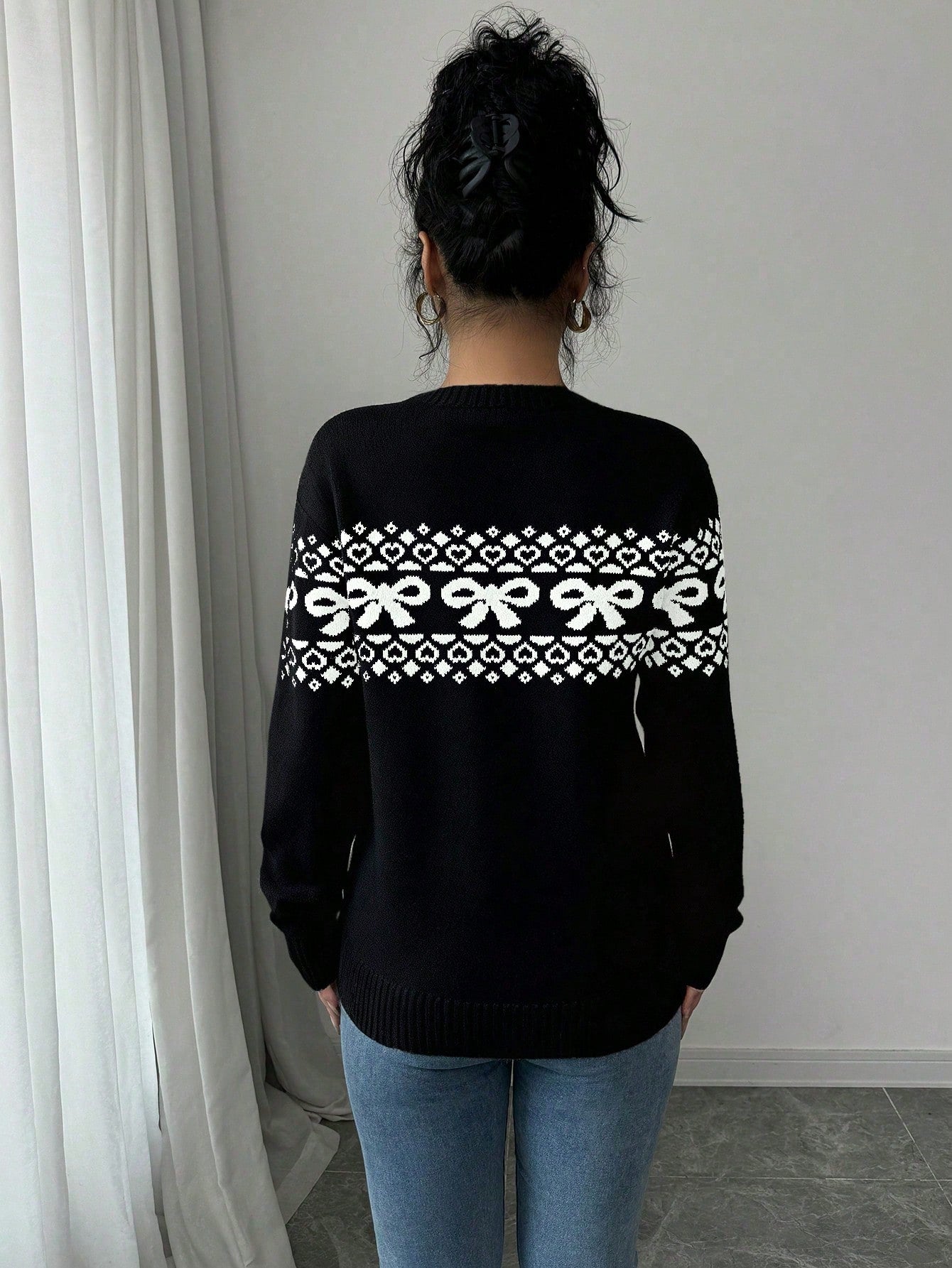 bow decor knit pullover for women Nushes 