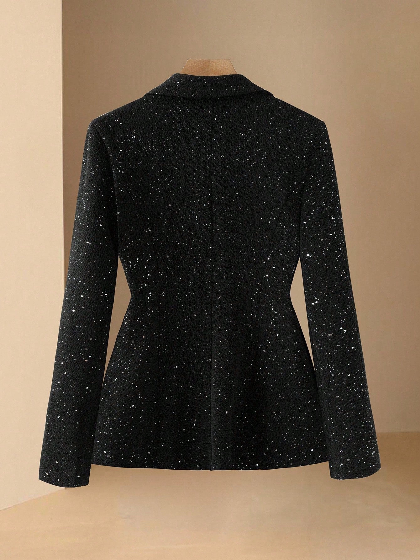 Women’s elegant shiny lapel single-button blazer Nushes 