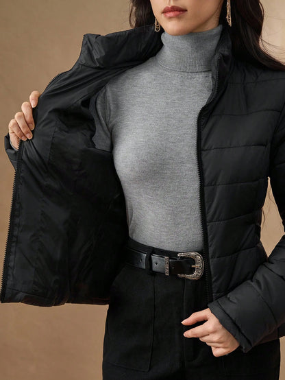 winter quilted zip up jacket for women Nushes