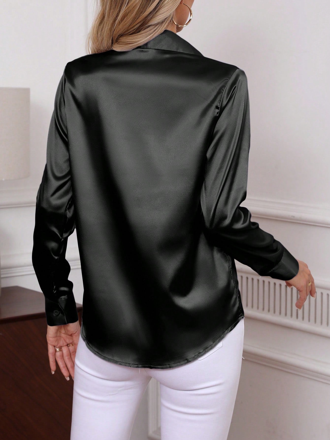 elegant satin shirt for women